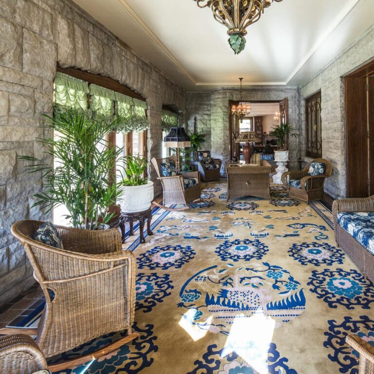 Completed sitting area at Fairlane Home of Clara and Henry Ford